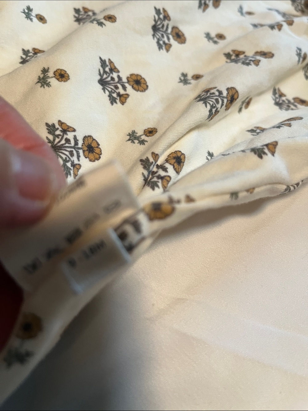 Cream Floral-Print Ruffle Collar One-Piece - Picture 5 of 6